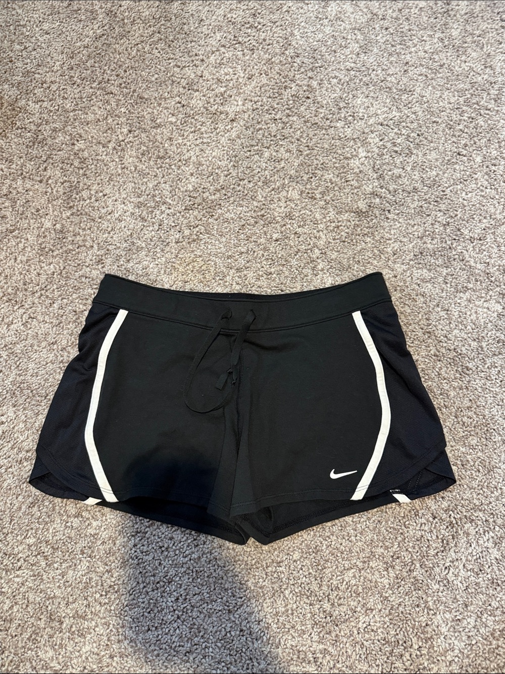 Nike Women’s Black Athletic Shorts with White Piping